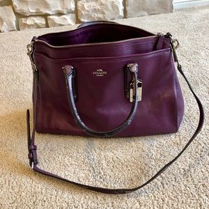Coach Deep Purple Leather Satchel